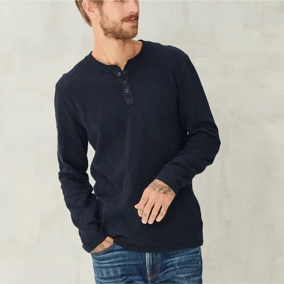 Lucky Brand Other - Lucky Brand Black Long Sleeve Snap Henley, L